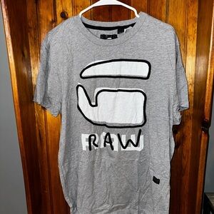 G Star Raw Big logo t-shirt Y2K cw21 hype rare‎ retro Size XL Color Grey